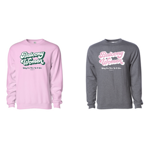 Balcony Women Sweatshirt in Pink or Gunmetal Gray