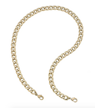 Soleil Bold Curb Chain Mask Necklace in Worn Gold or Silver